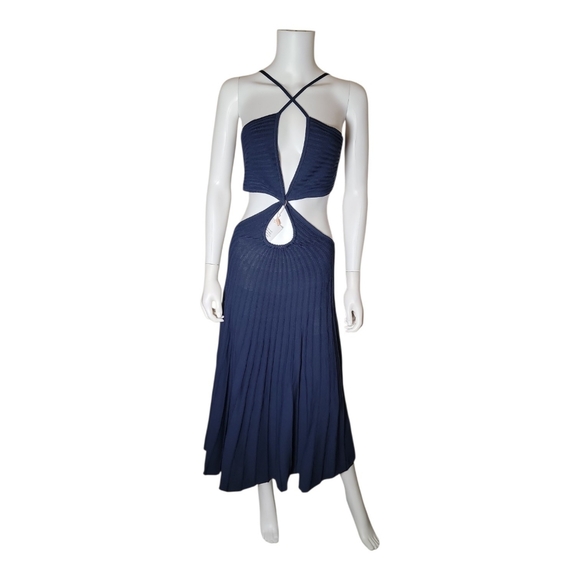 NWT $458 CULT GAIA Ottilia Knit Dress Navy XL